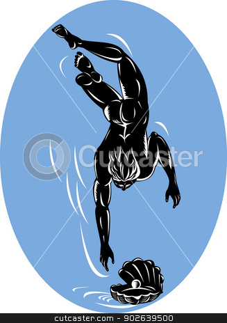 oyster clipart pearl diving