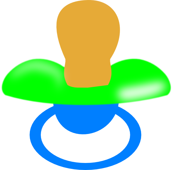 Blue and green clip. Pacifier clipart draw