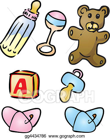 Stock illustration items illustrations. Pacifer clipart baby item