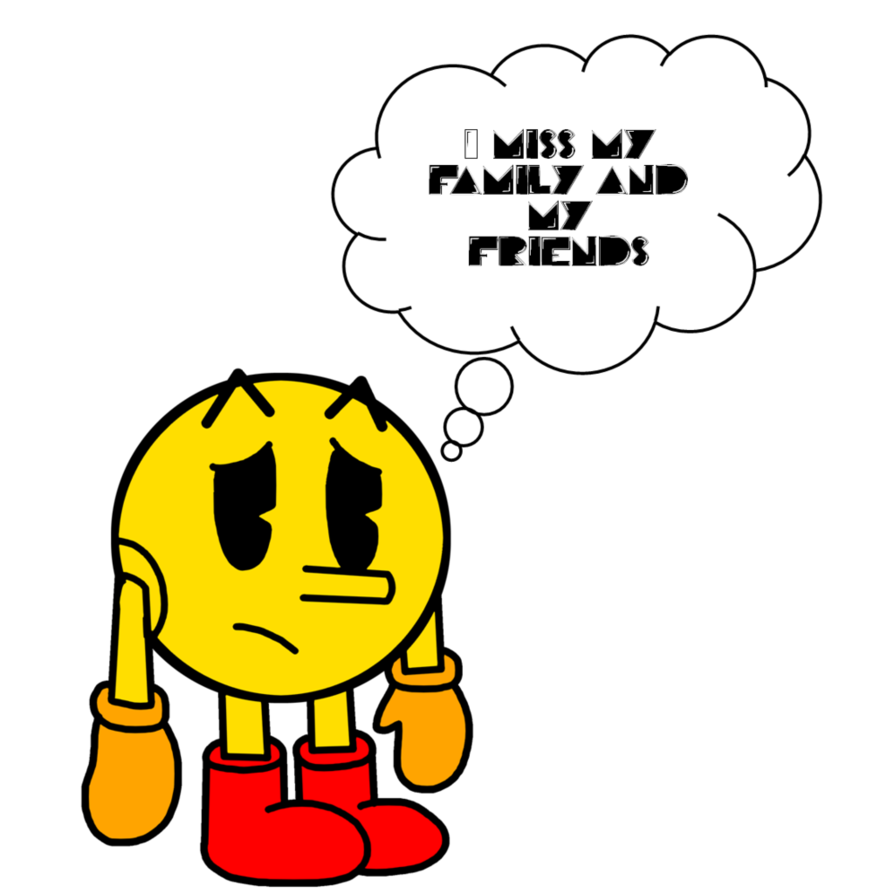 Pac man miss his. Sad clipart family