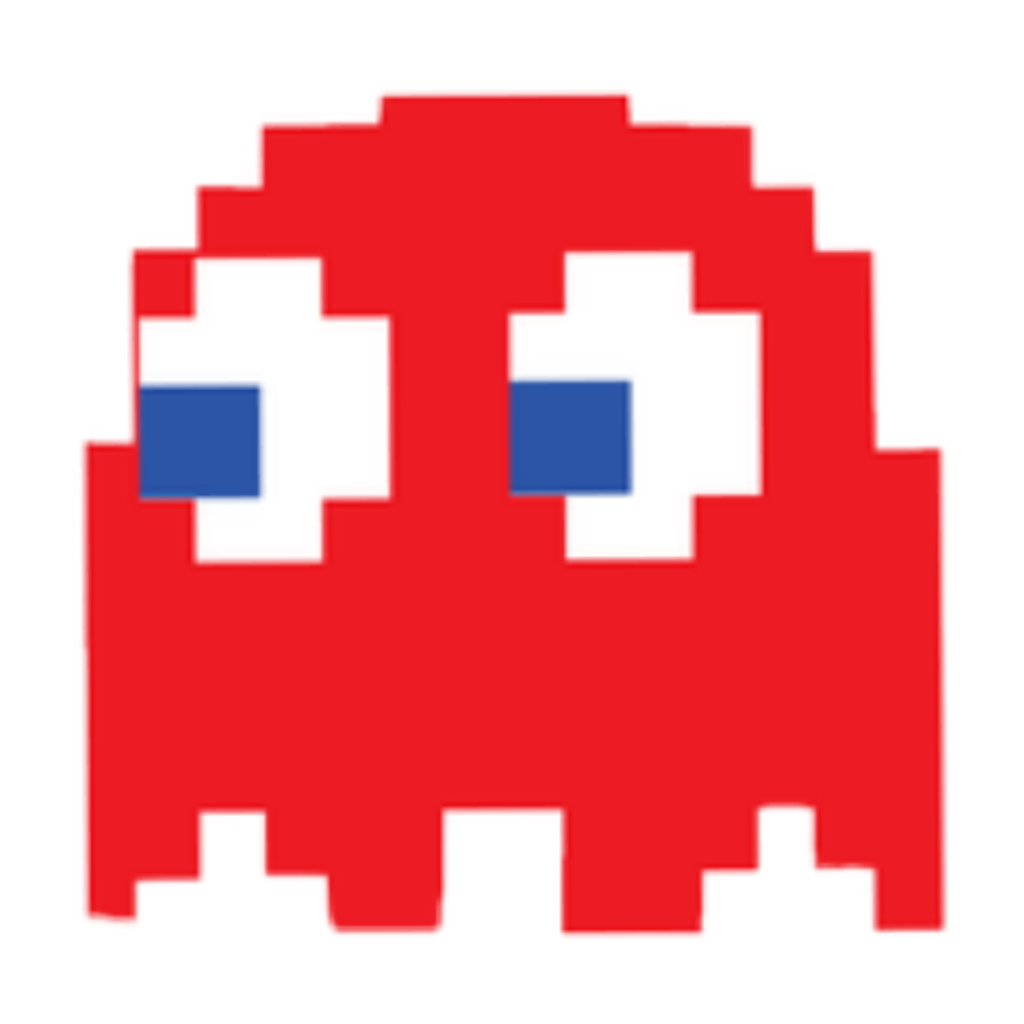 Videogame ghost red pixel. Pacman clipart ghosts