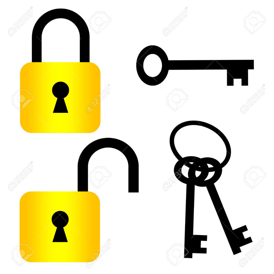 padlock clipart key detail