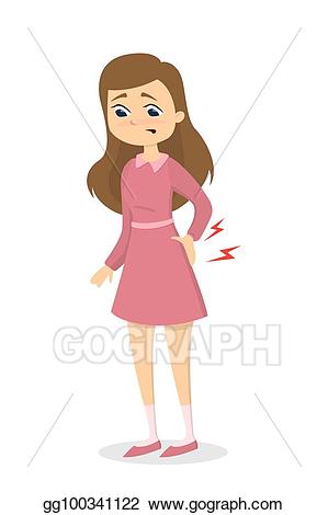 Vector art woman with. Pain clipart hurt girl