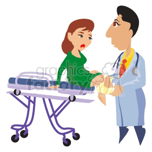 Pain clipart hurt girl. A doctor checking woman
