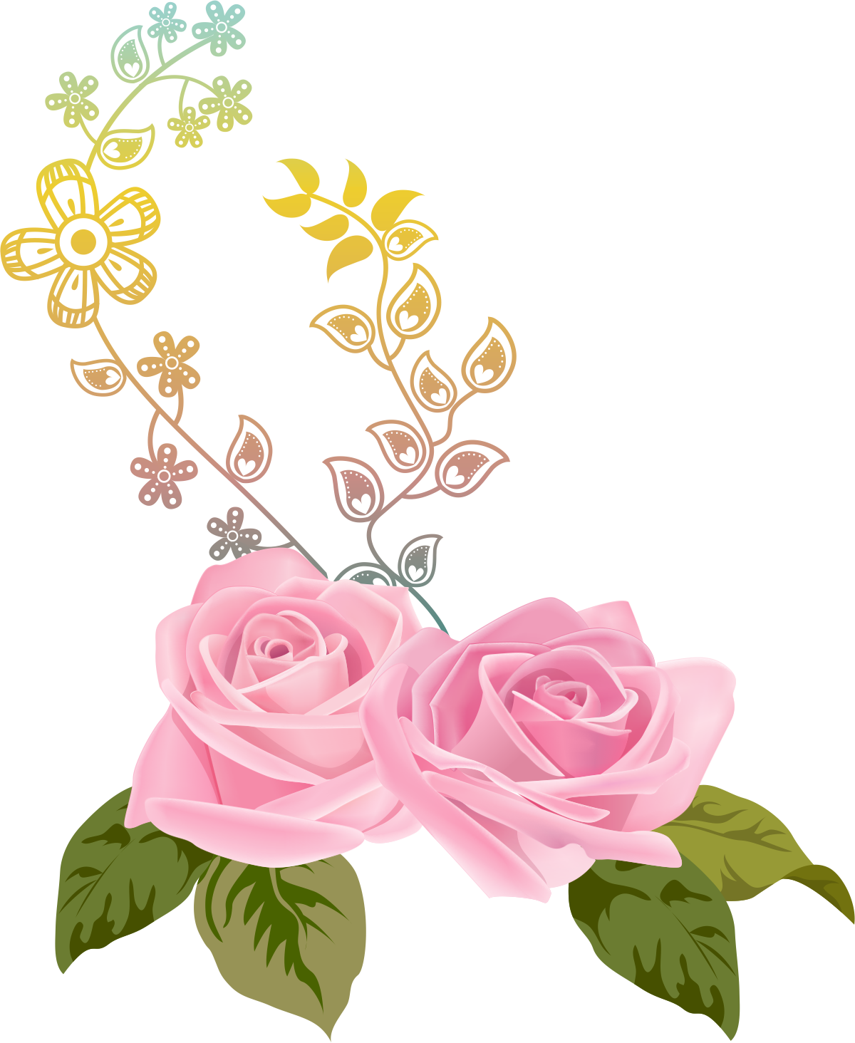 Paint clipart nature painting. Flower render garden roses