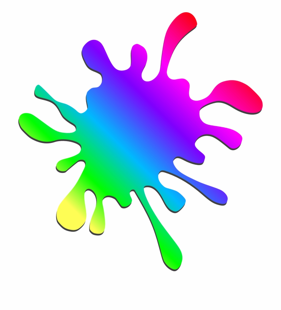 Splash clipart glow. Paint splatter rainbow colors