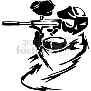 Paintball clipart black and white. Paintballers royalty free 