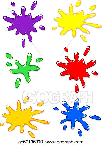 Paintball clipart colour splash. Eps vector color set