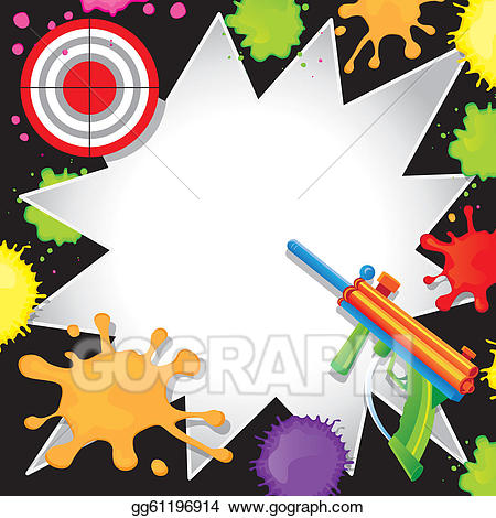 Paintball clipart happy birthday. Eps vector invitation stock