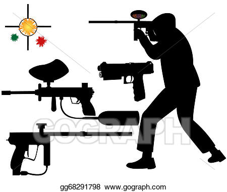 Vector illustration . Paintball clipart target paintball