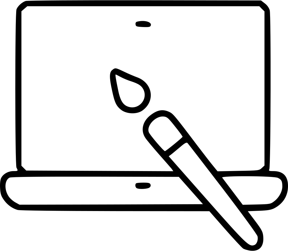 Laptop brush background wallpaper. Paintbrush clipart art subject