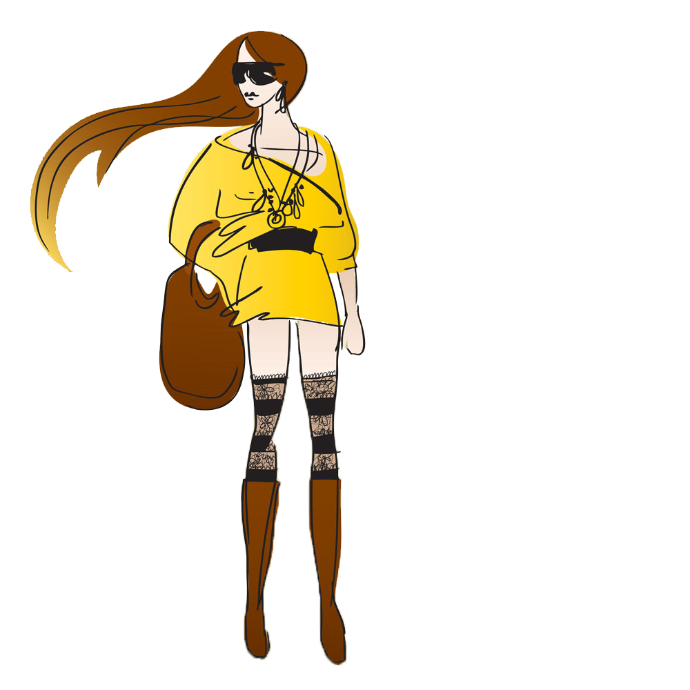 Girl female woman illustration. Paintbrush clipart minimalist