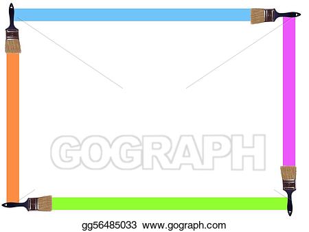 Paintbrush clipart paint frame. Stock illustration gg 