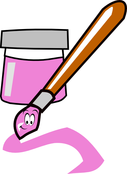Clip art at clker. Paintbrush clipart pink