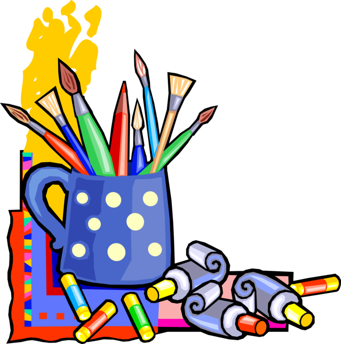 Paintbrush clipart visual art. Artist s paintbrushes and