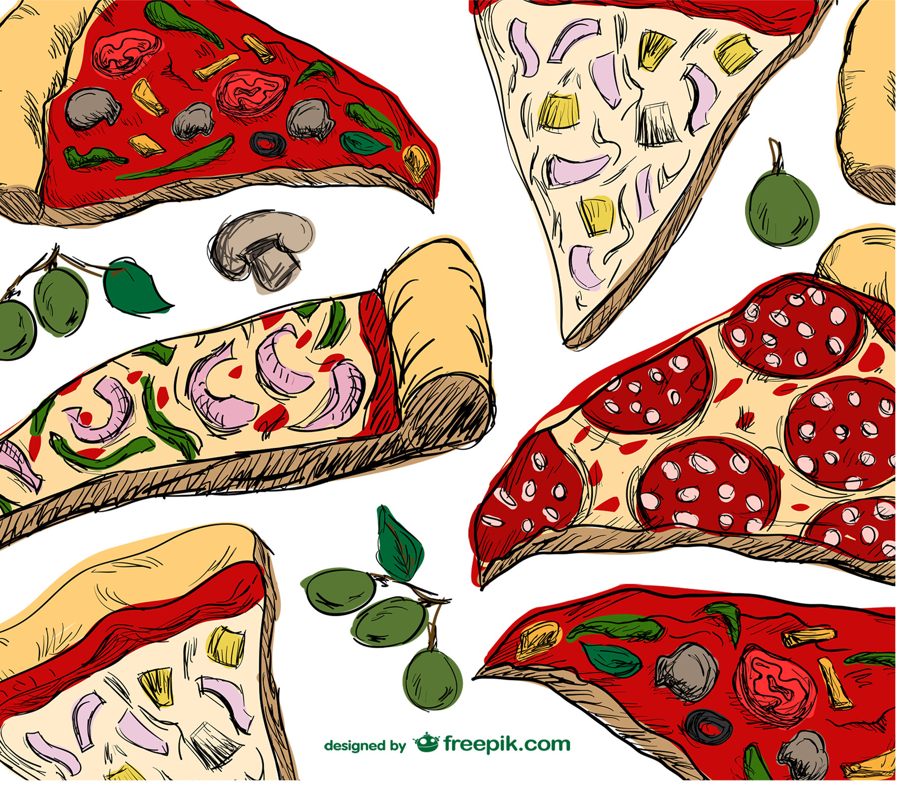 Pizza italian cuisine fast. Painting clipart visual art