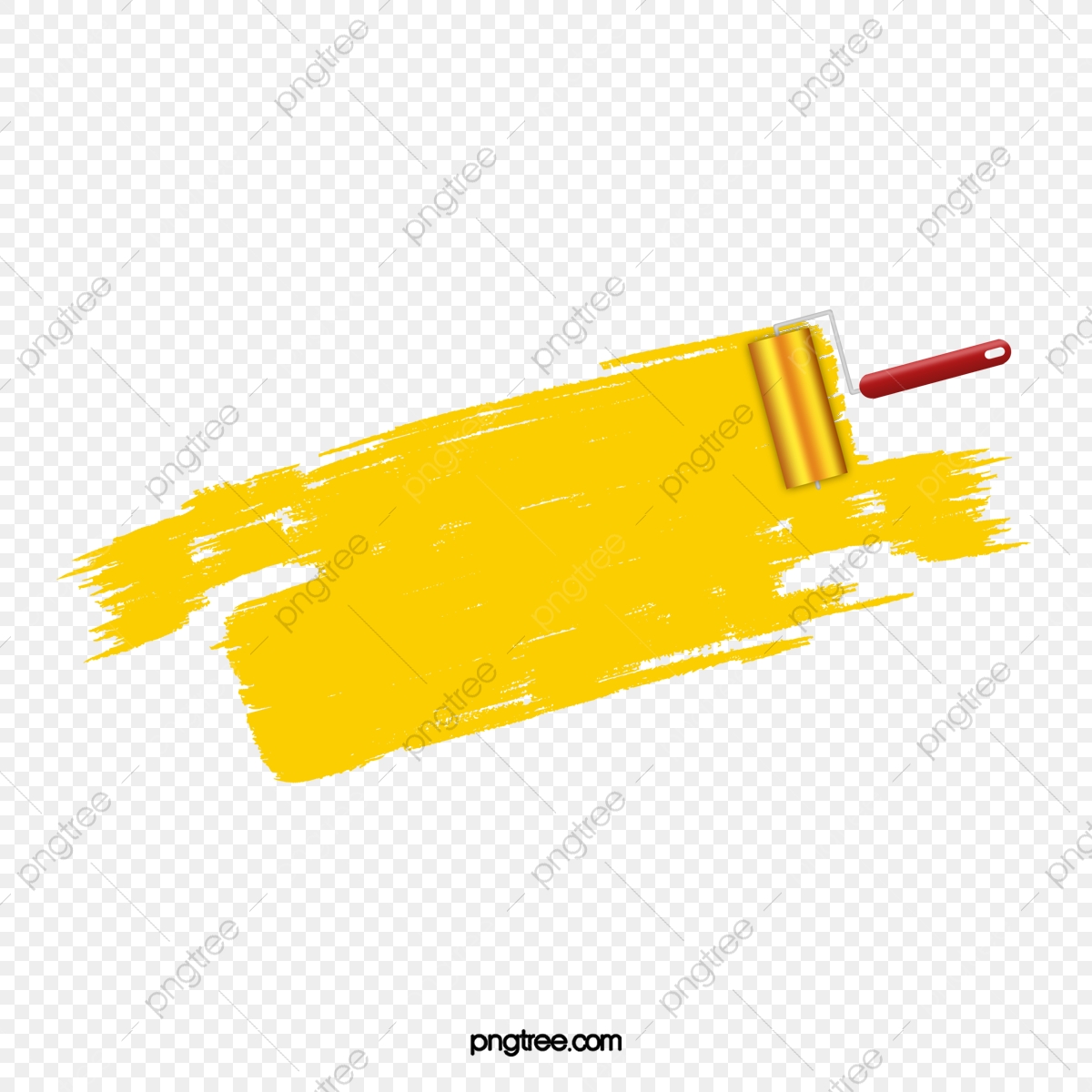 paintbrush clipart yellow paint