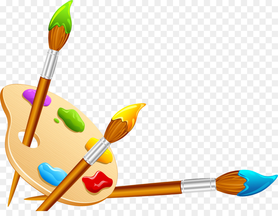 Painter clipart paint brush. Palette oil painting clip
