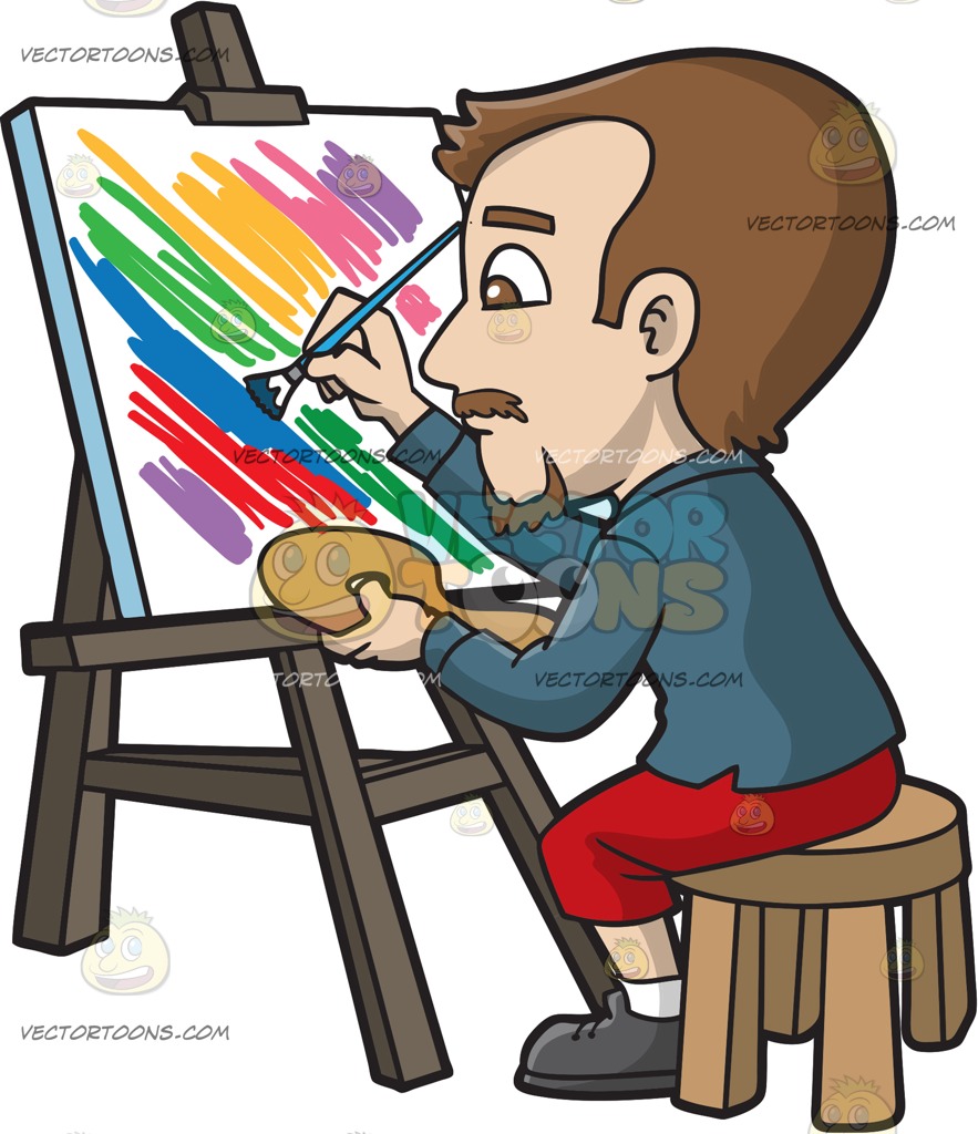 painting clipart cartoon person