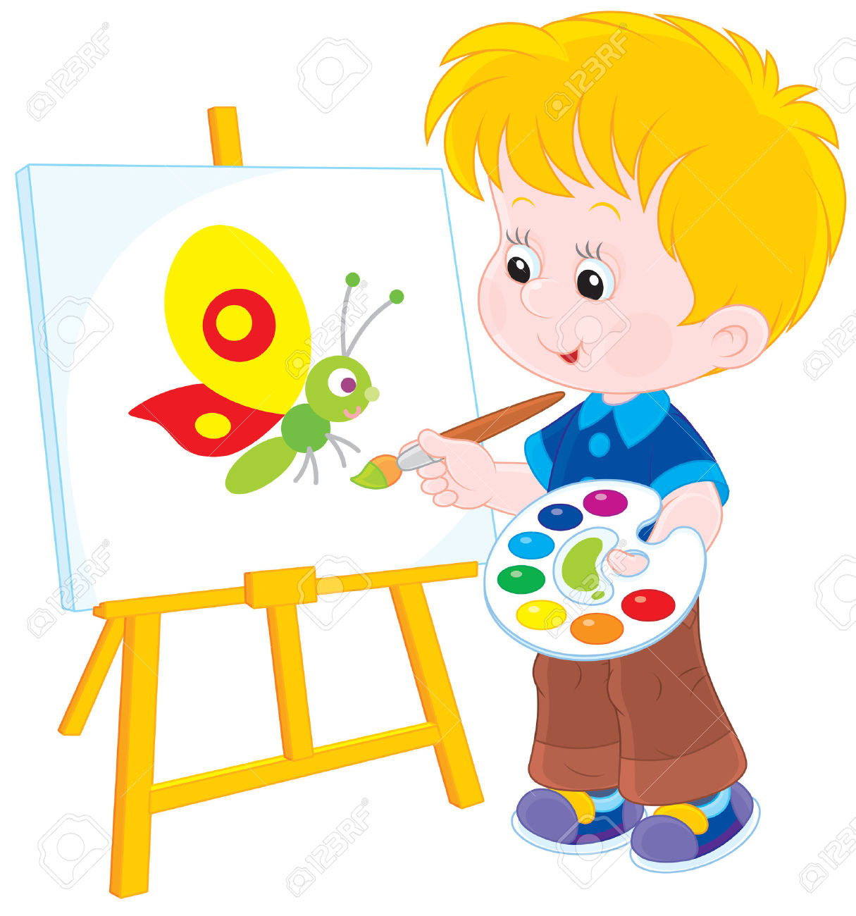 Child drawing at paintingvalley. Painter clipart toddler painting