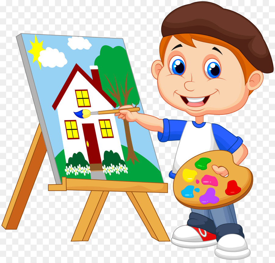 easel clipart child painting