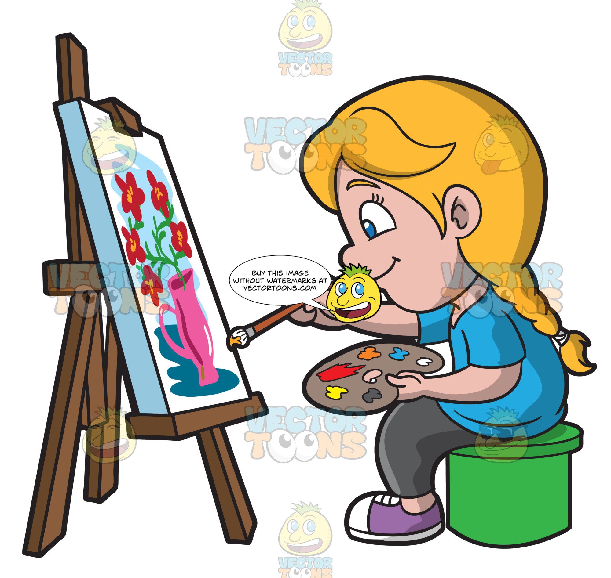 painting clipart girl painting