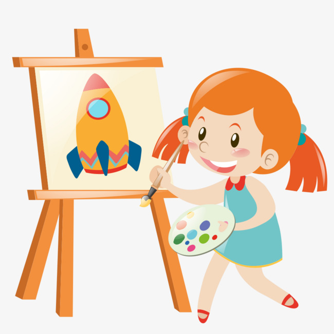 Girl station . Painting clipart lady painting
