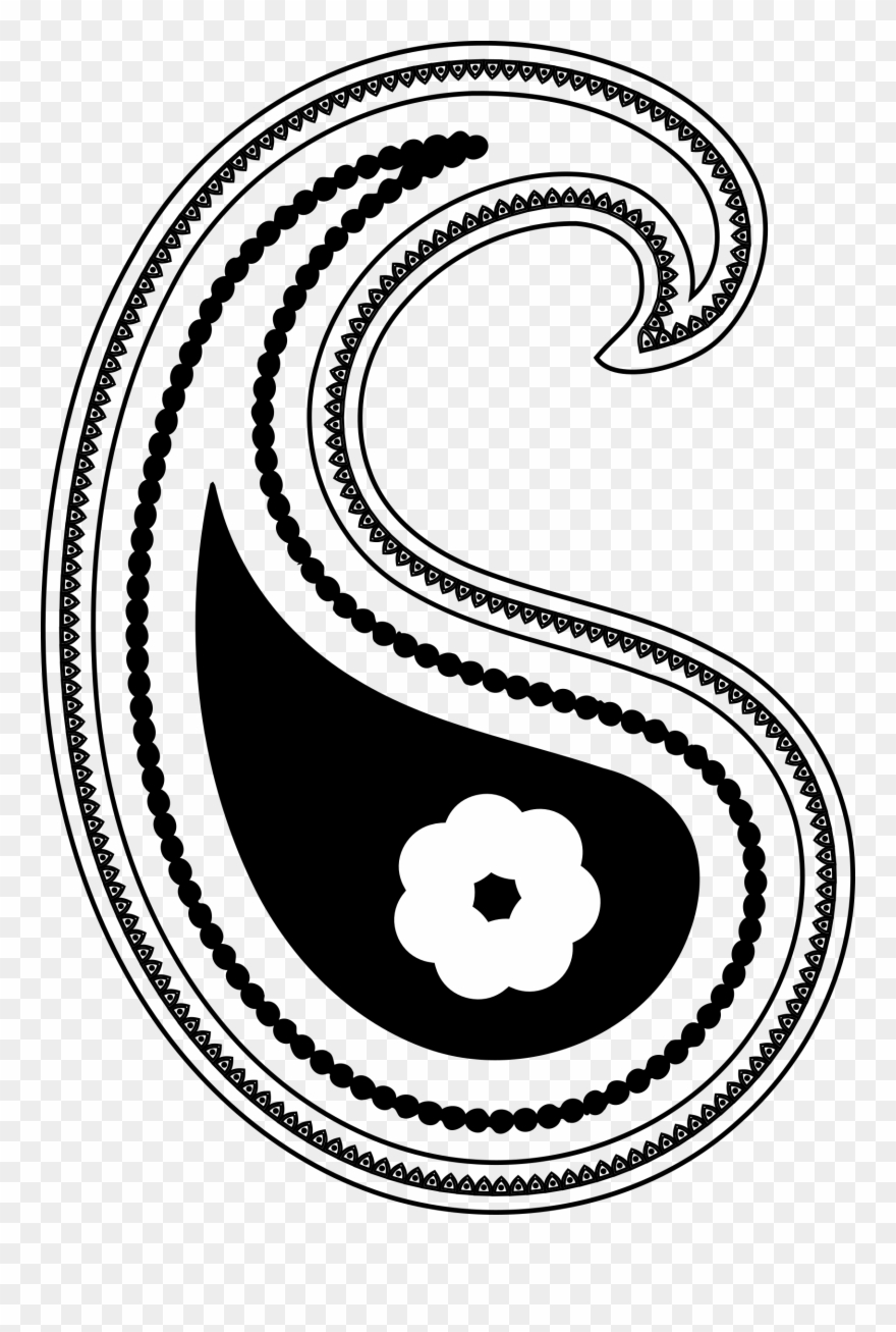 paisley clipart black and white