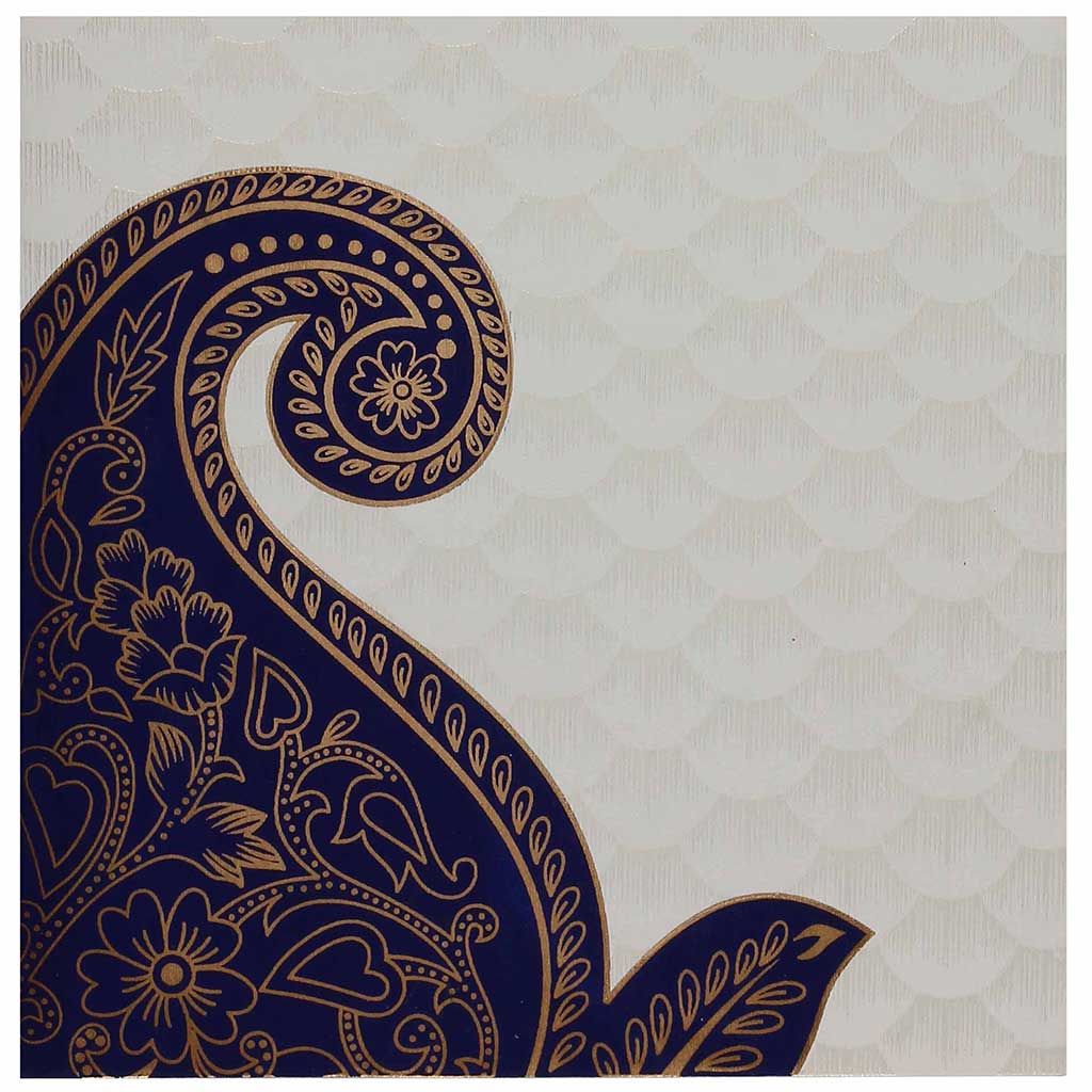 Wedding card in cream. Paisley clipart bride indian