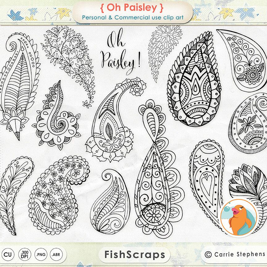 paisley clipart decoration indian