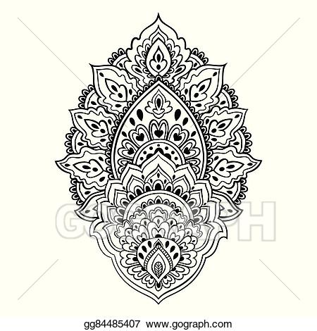 Paisley clipart ornament. Vector illustration beautiful indian