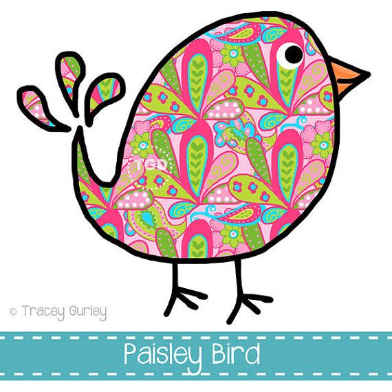 Bird original art download. Paisley clipart preppy