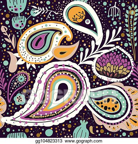 Paisley clipart teardrop. Vector stock illustration gg