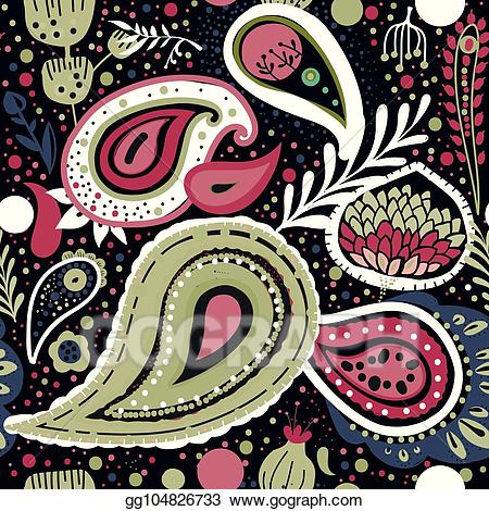 Paisley clipart teardrop. Vector stock illustration gg