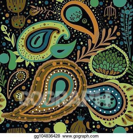 Paisley clipart teardrop. Vector stock illustration gg