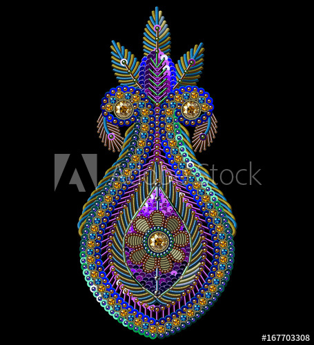 Paisley clipart vector. Sequins pattern pineapple clip