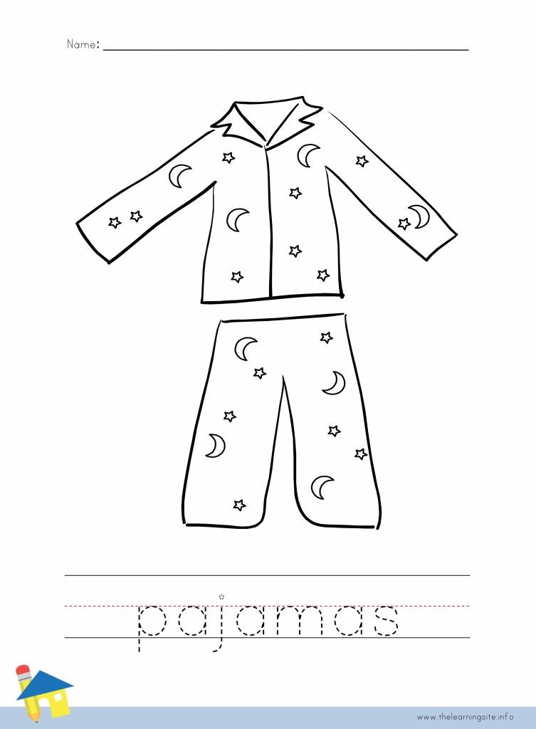 pajama clipart outline