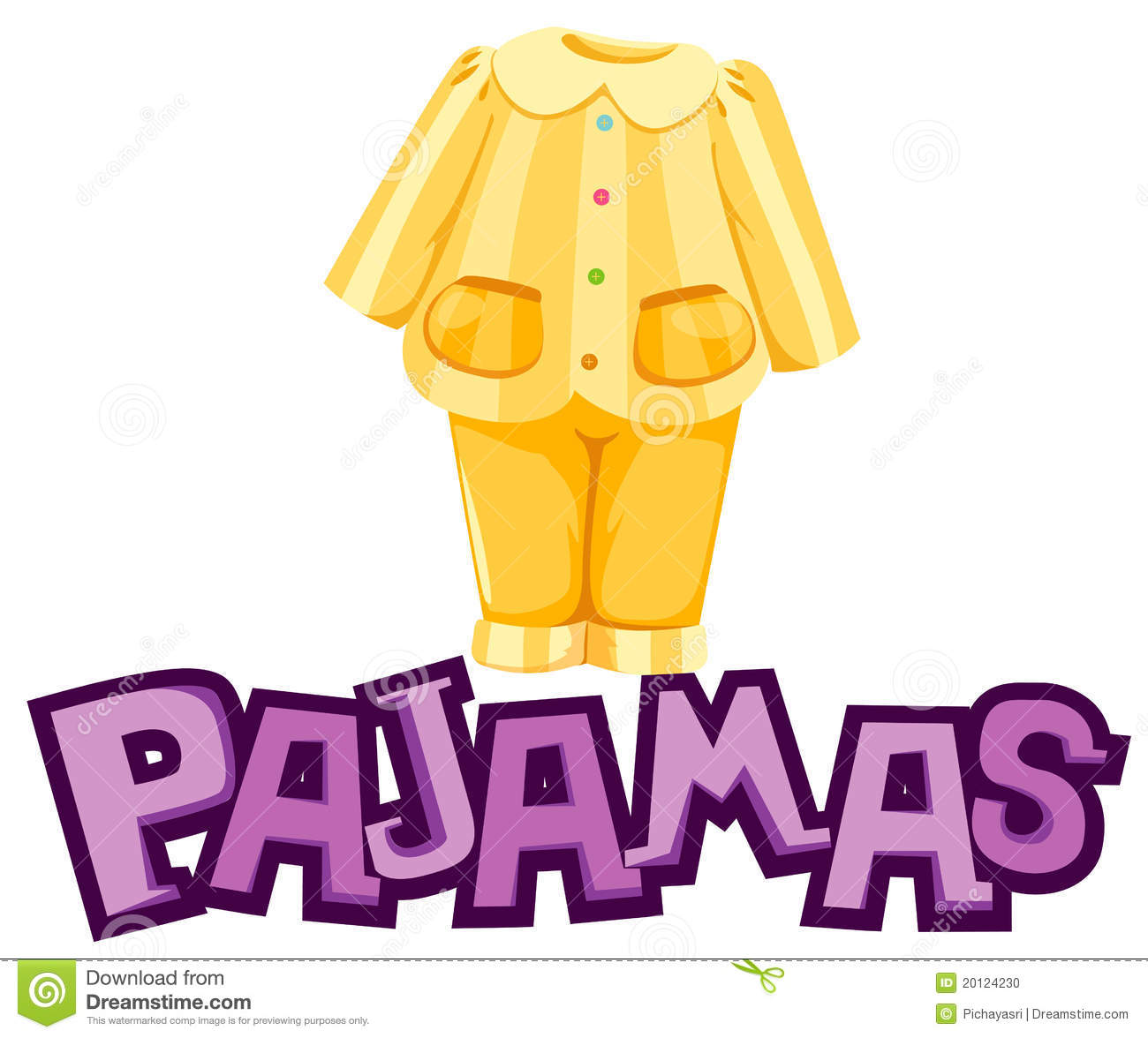 pajama clipart yellow