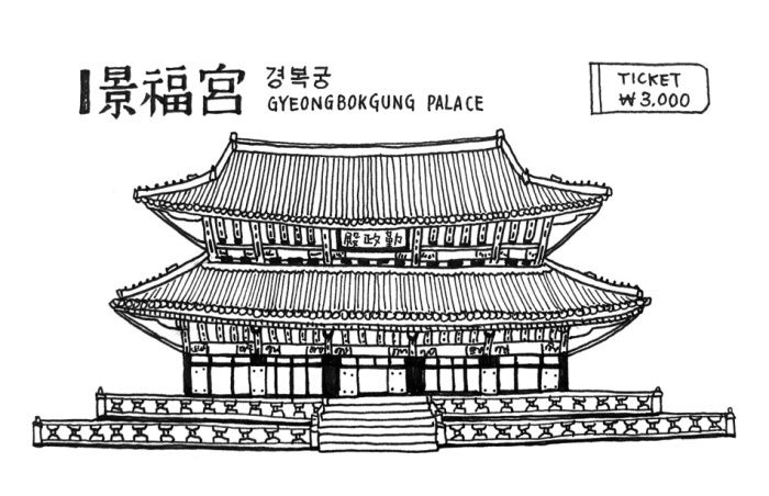 palace clipart building korean