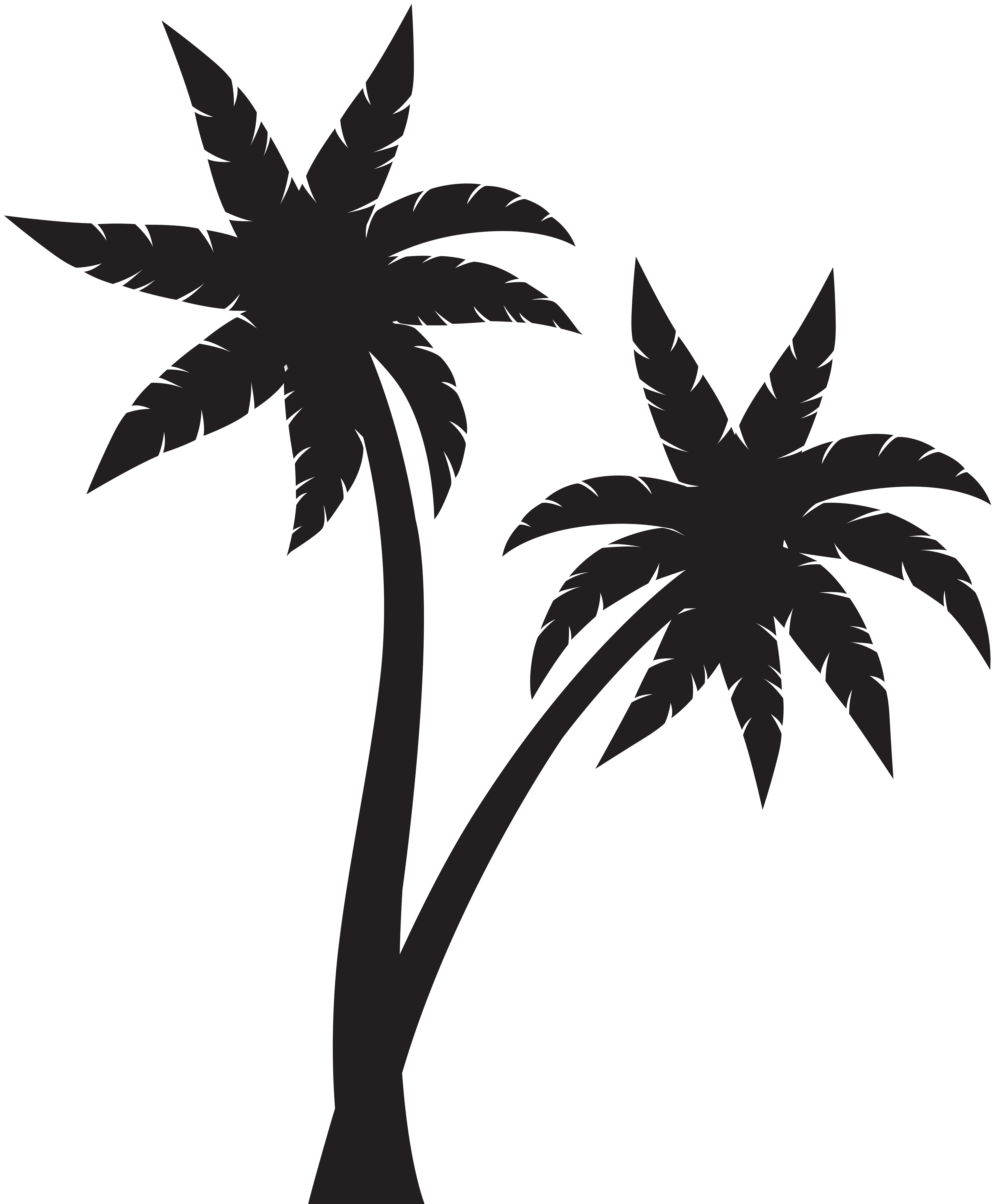 palm clipart black and white