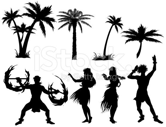 palm clipart hula dancer silhouette