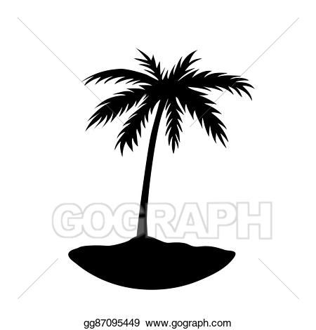 Palm clipart nature design. Vector illustration one tree