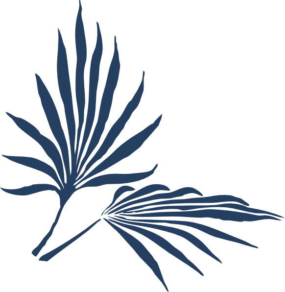 Palm clipart palm frond. Blue clip art at