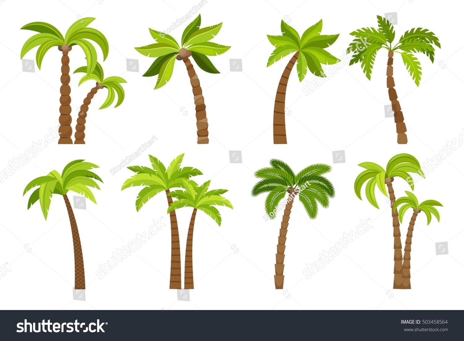 Palm clipart palmas. Trees isolated on white