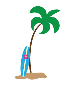 palm clipart surfboard