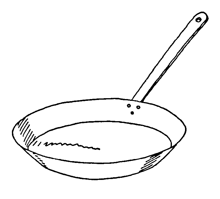 pan clipart black and white