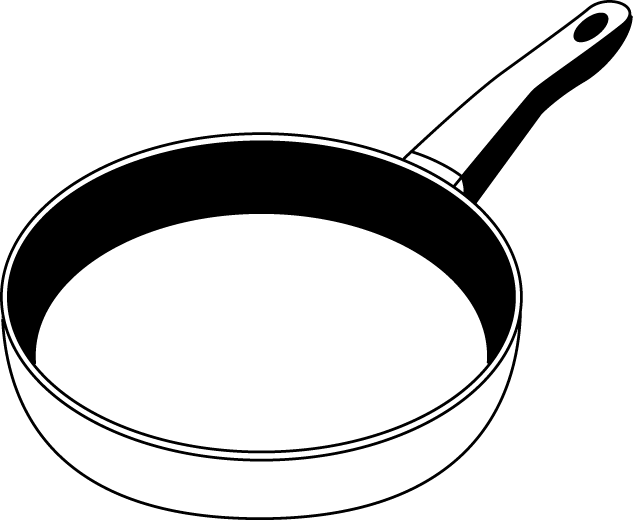 pan clipart black and white