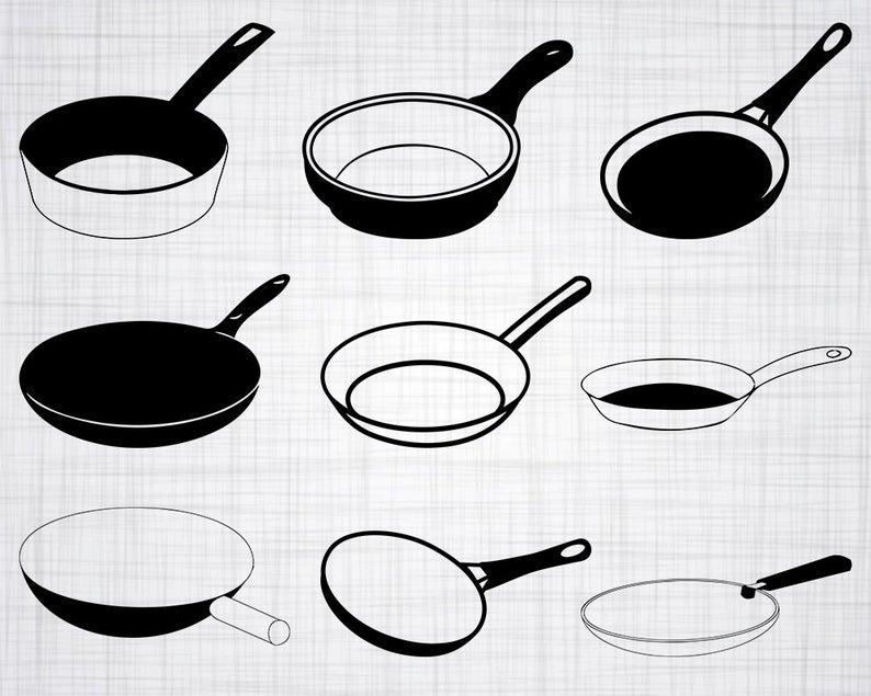 Pan clipart svg. Frying cut files for