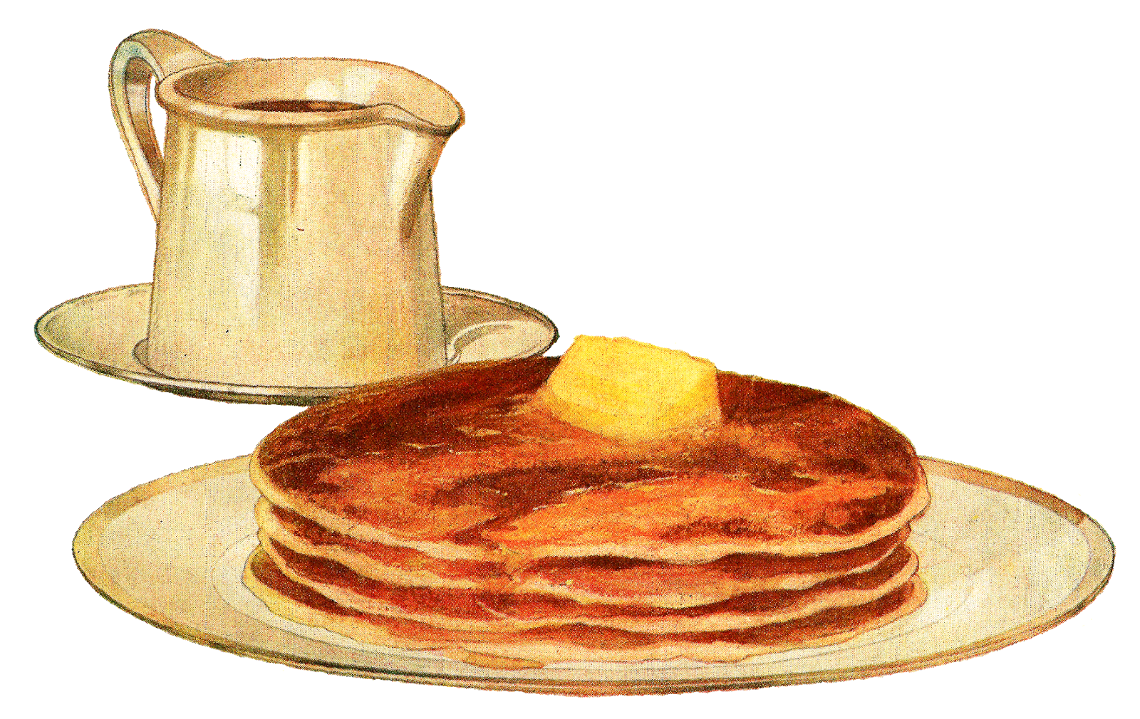 Antique images digital food. Pancake clipart baking