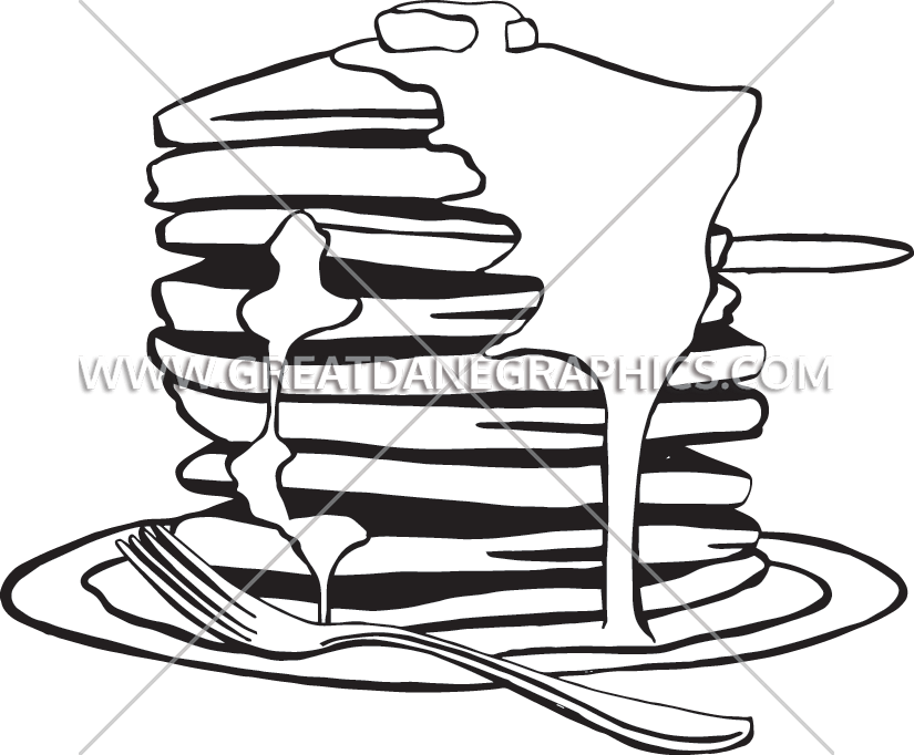 pancake clipart black and white